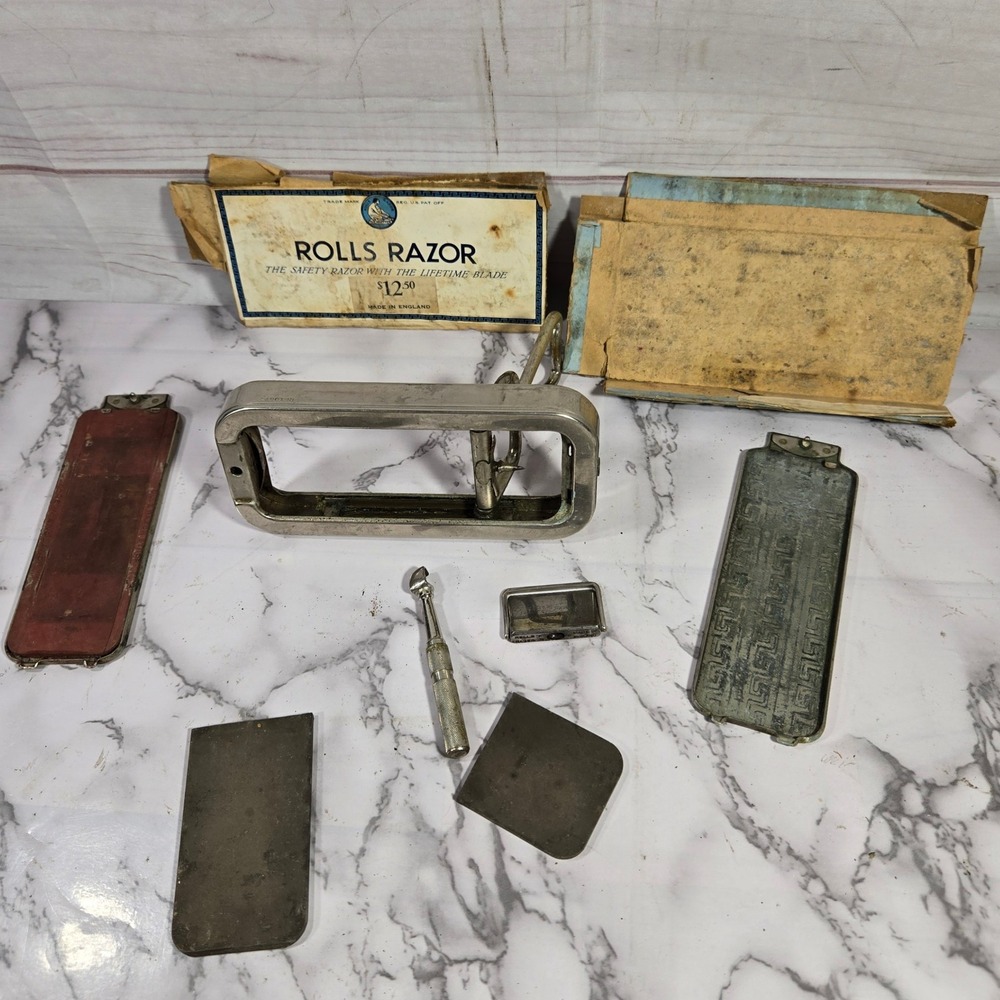 Vintage Rolls Razor Safety Razor Set Made in England Shaving Kit Accessories - Picture 2 of 6